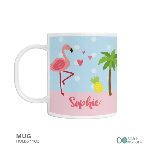 Sweet Flamingo Love Custom Plate for Girls