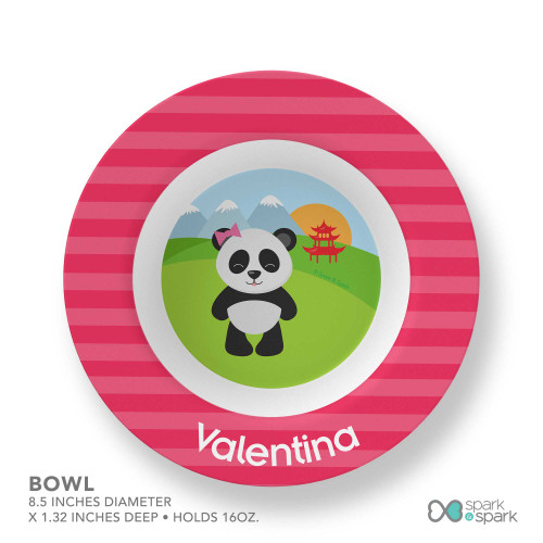 Sweet Panda Custom Plate for Girls