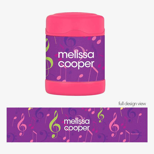 Girly Music Notes Thermos Food Jar
