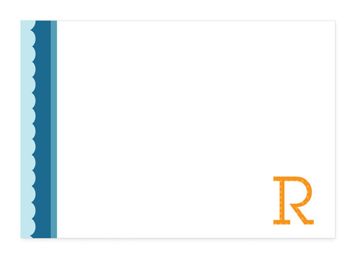 Awesome Personalized Notecards | Single Initial Blue