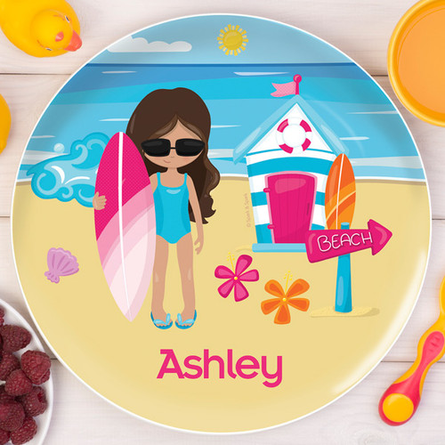 Beach Girl Kids Plates