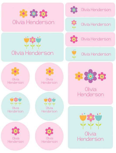 Sweet Little Blooms Waterproof Labels Variety Pack (Set of 56)