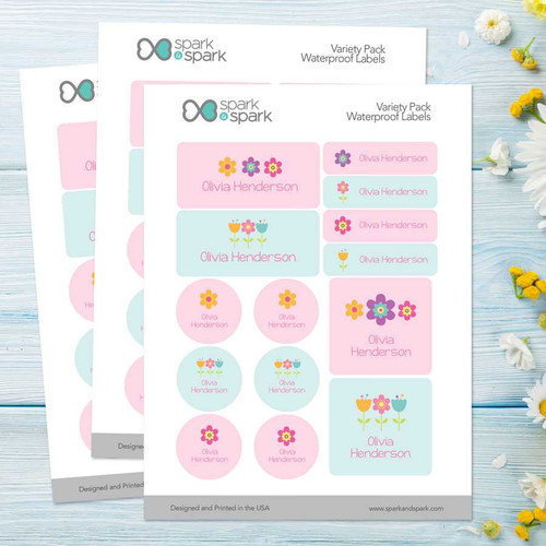 Sweet Little Blooms Waterproof Labels Variety Pack