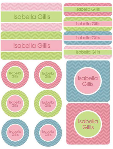 Classic Chevron Waterproof Labels Variety Pack (Set of 56)
