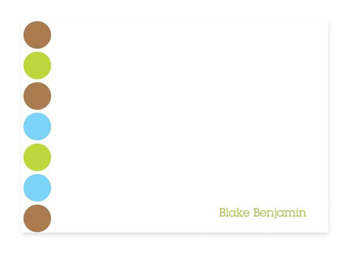 Check Out Our Personalized Flat Note Cards | Happy Dots In Green