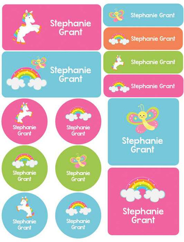 A Cute Rainbow World Waterproof Labels Variety Pack (Set of 56)