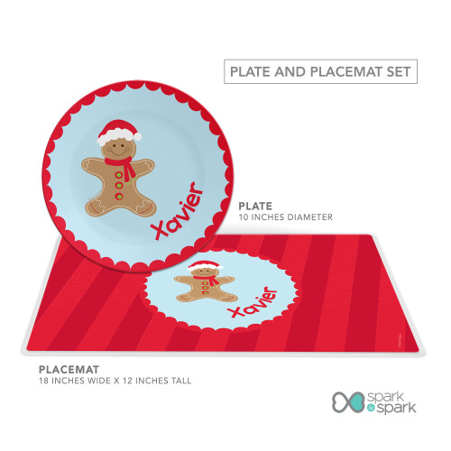 Xmas Cookie for me Blue Kids Plate