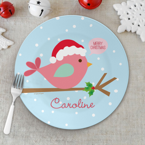 Cute Xmas Birdie Kids Plate