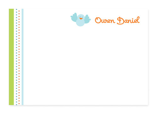 Modern Personalized Stationery Note Cards | Birdie Bird
