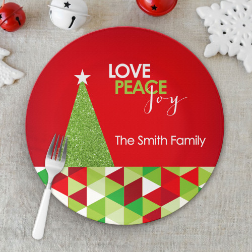 A Glitter Tree Christmas Plate