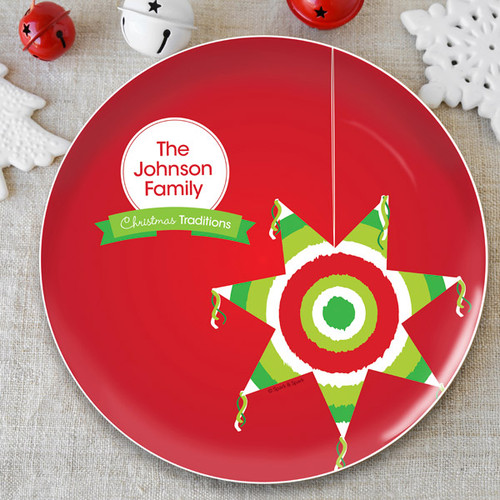 The Pinata Tradition Personalized Christmas plate