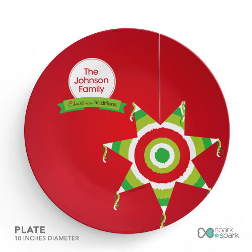 The Pinata Tradition Personalized Christmas plate