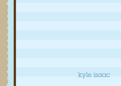 Shop Personalized Stationery Flat Note Cards | Blue And Brown Stripes
