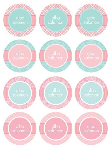 Pretty Quatrefoil Waterproof Labels for Kids (Set of 48)