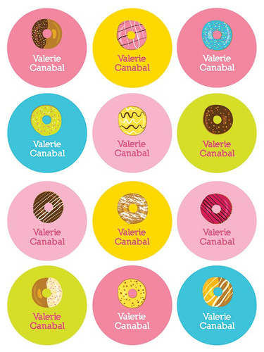 Yummy Donuts Waterproof Labels for Kids (Set of 48)