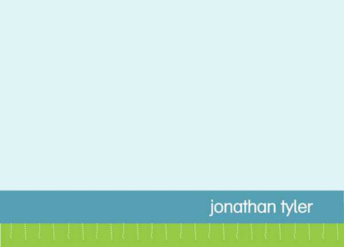 Browse Note Cards With Name | Blue And Green Borders