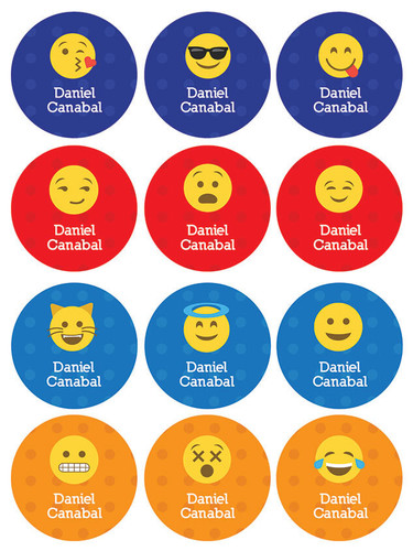 Boy Emojis Waterproof Labels for Kids (Set of 48)