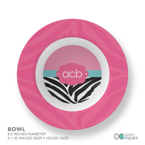 Zebra and Pink Kids Bowl