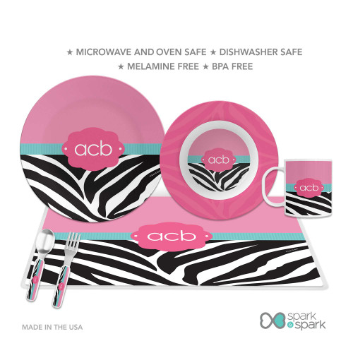 Zebra and Pink Kids Bowl