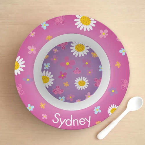 Field Of Flowers Purple Kids Bowl