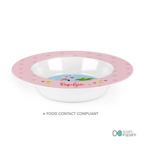 Sweet Flamingo Love Kids Bowl