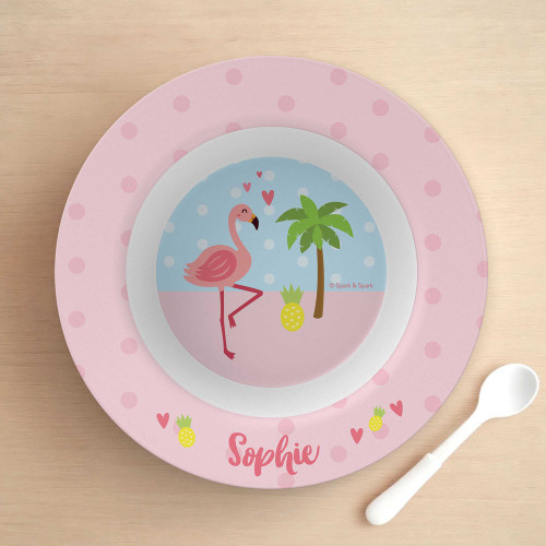 Sweet Flamingo Love Kids Bowl