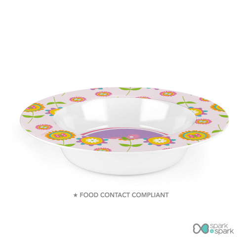 Pink Flowers Pattern Kids Bowl