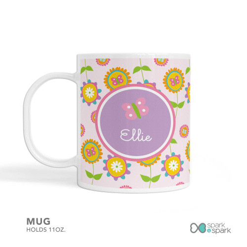 Pink Flowers Pattern Kids Bowl