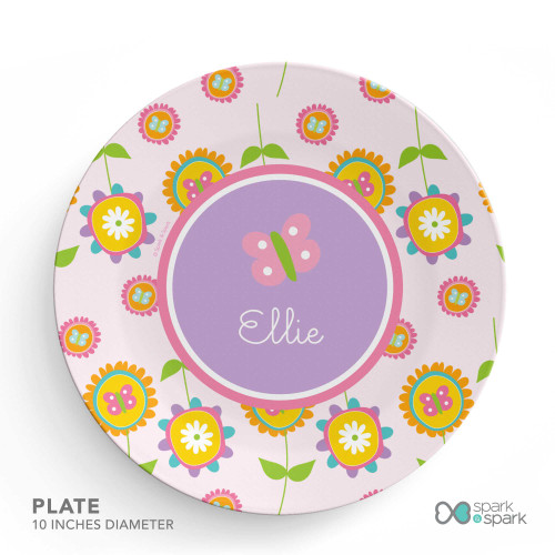 Pink Flowers Pattern Kids Bowl