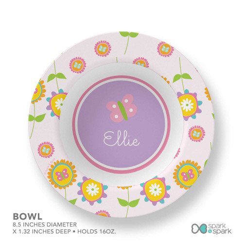 Pink Flowers Pattern Kids Bowl