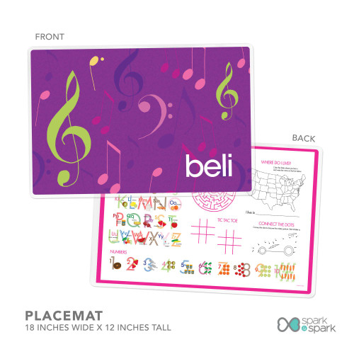 Girly Music Notes Kids Bowl
