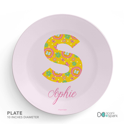 Flower Initial Kids Bowl