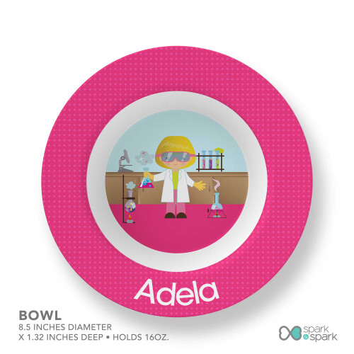 Cute Scientist Girl Kids Bowl