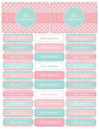 Pretty Quatrefoil Labels Rectangular Pack (Set of 128)