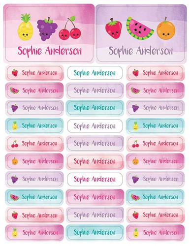 Yummy Fruits Labels Rectangular Pack (Set of 128)