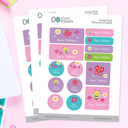 Spring Flowers Waterproof Labels Variety Pack