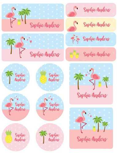 Sweet Flamingo Waterproof Labels Variety Pack (Set of 56)