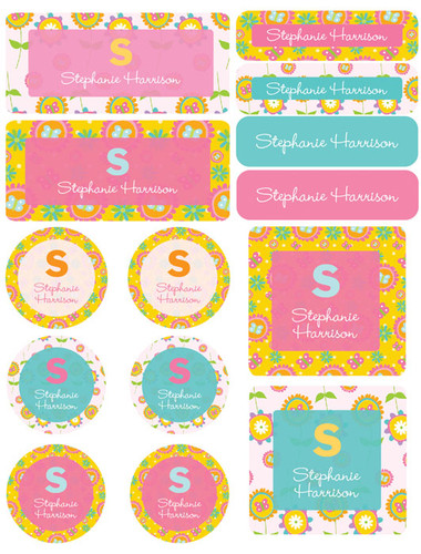 Flower Initial Waterproof Labels Variety Pack (Set of 56)