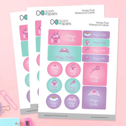 Princess Fairy Tale - Pink Waterproof Labels Variety Pack