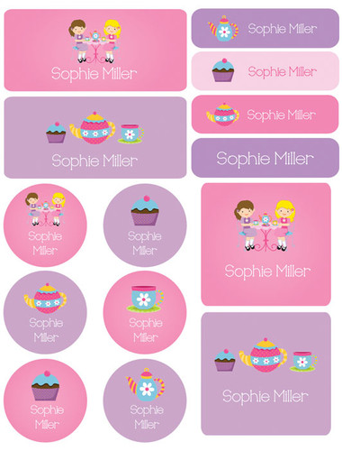 Sweet Tea Time Waterproof Labels Variety Pack (Set of 56)