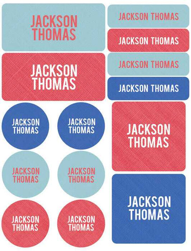 Linen Boy Shades Red Waterproof Labels Variety Pack (Set of 56)