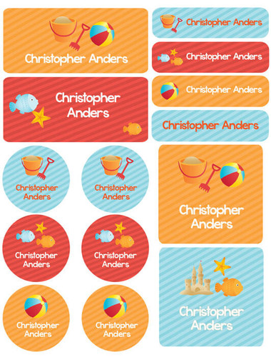 Ready For The Beach Waterproof Labels Variety Pack (Set of 56)