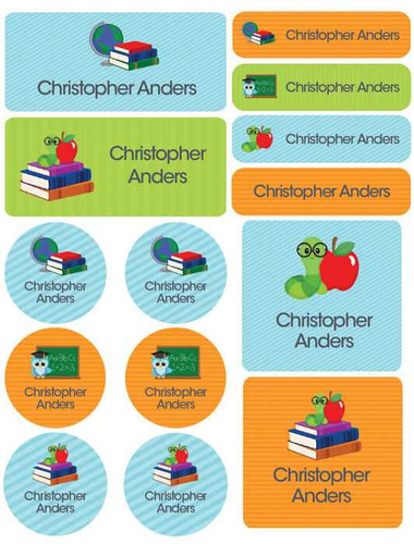 Boy At School Waterproof Labels Variety Pack (Set of 56)