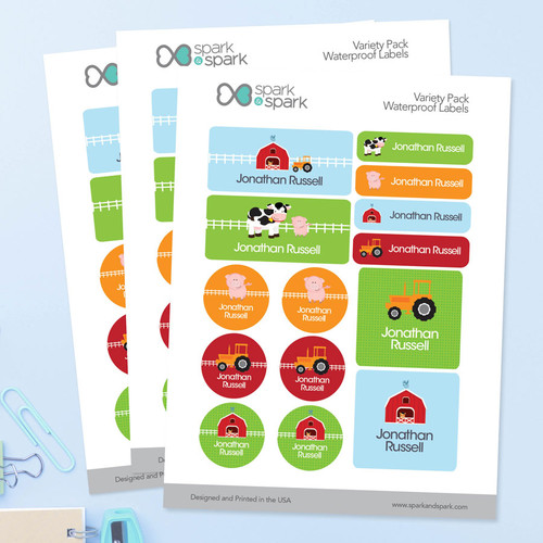 Farm Life Waterproof Labels Variety Pack (Set of 56)