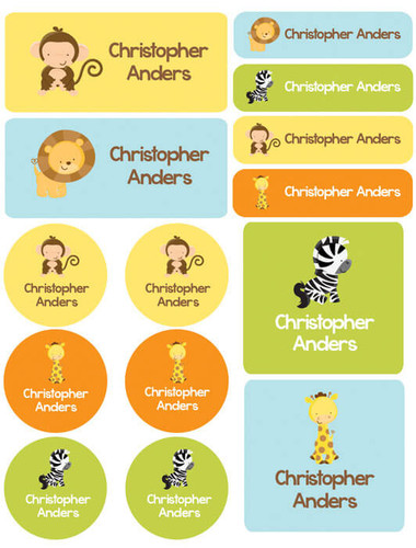 Cute Baby Animals Waterproof Labels Variety Pack (Set of 56)