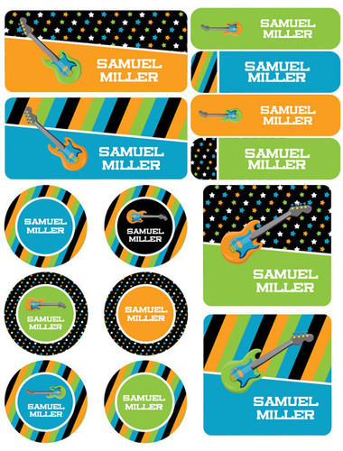 Guitar Sounds Waterproof Labels Variety Pack (Set of 56)