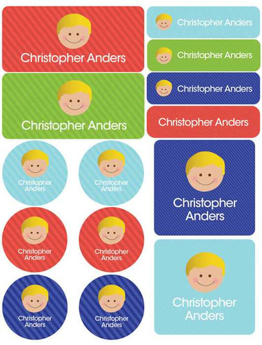 Just Like Me Boy Waterproof Labels Variety Pack (Set of 56)