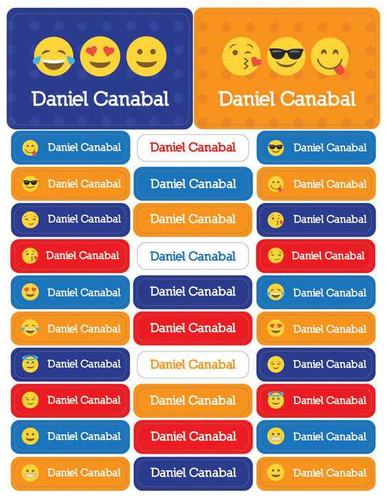 Boy Emojis Labels Rectangular Pack (Set of 128)