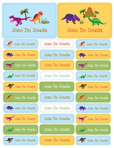 Dinosaurs in the Jungle Labels Rectangular Pack (Set of 128)