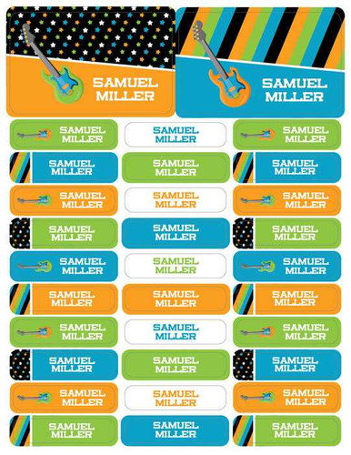 Guitar Sounds Labels Rectangular Pack (Set of 128)